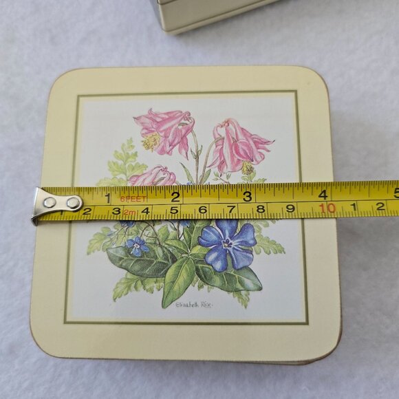 Set 6 Clover Leaf Vintage Cork Coasters 4" VIRGINIA USA Floral Elizabeth Rice - Picture 4 of 13